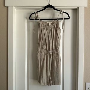 Oatmeal Linen Romper XS